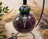 Raven Skull Witch Ball With Stand - Witchy Decor