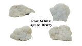 Raw White Agate Druzy Crystal Geode Clusters | Many Sizes