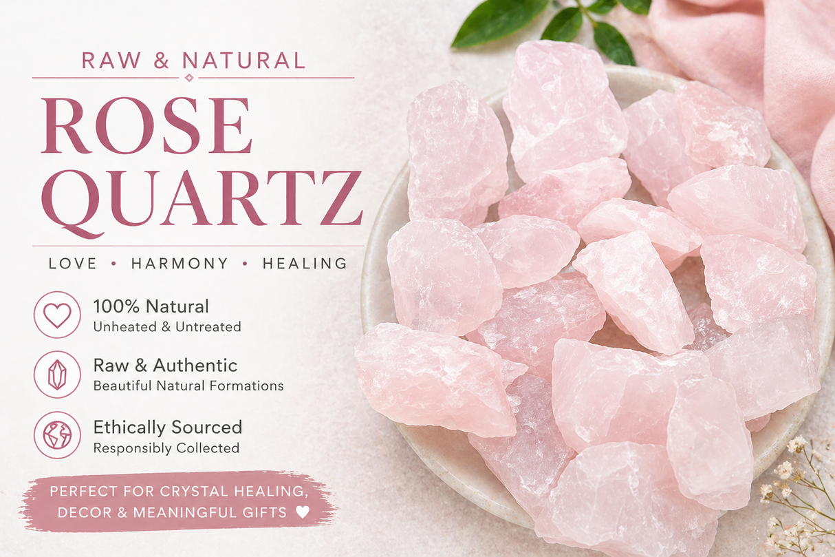 Raw Rose Quartz | 2 to 3 Pieces | Reiki Charged | Ethically Sourced