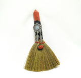 Crystal Witch Broom Besom, Obsidian with Crow Or Jasper with Dreamcatcher