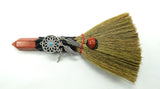 Crystal Witch Broom Besom, Obsidian with Crow Or Jasper with Dreamcatcher