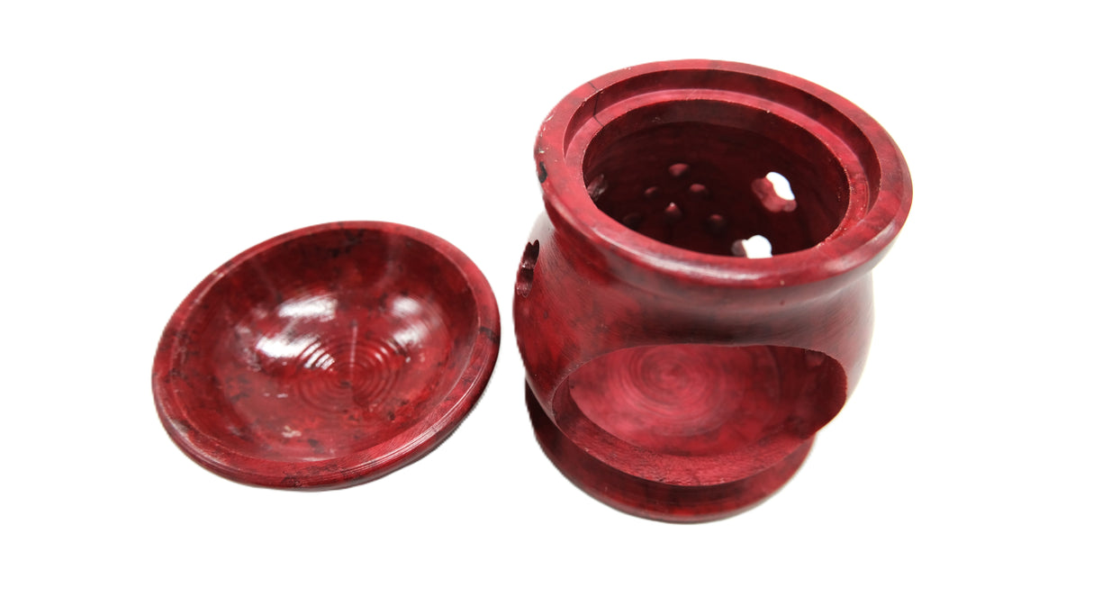 Soapstone Aroma Lamp 3" | Tealight | Diffuser Oil | Red or Green