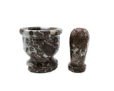 Marble Mortar & Pestle – Black & White or Red & White – 2.5″