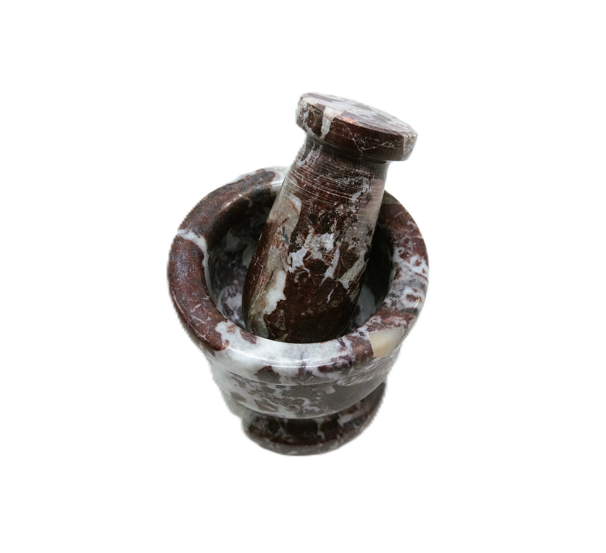 Marble Mortar & Pestle – Black & White or Red & White – 2.5″