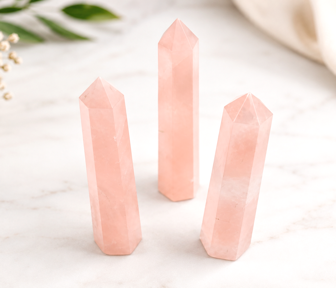 Rose Quartz Tower Point – 3 to 3.5 Inch Crystal Tower