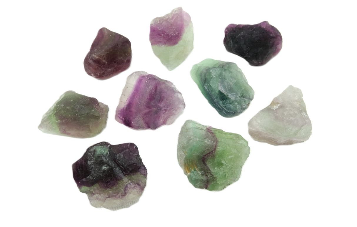 Raw Fluorite Crystal Specimen | Rough Purple & Green Fluorite Stone