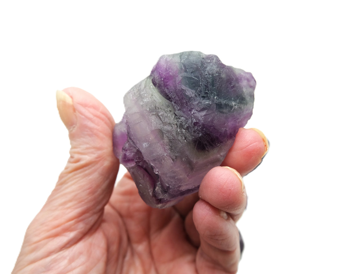 Raw Fluorite Crystal Specimen | Rough Purple & Green Fluorite Stone
