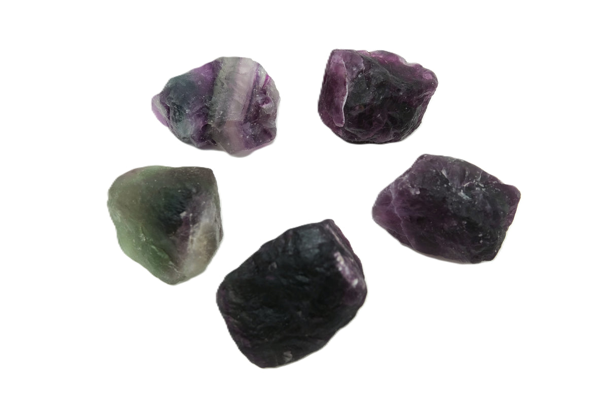 Raw Fluorite Crystal Specimen | Rough Purple & Green Fluorite Stone