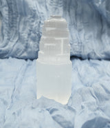 Selenite Satin Spar Tower Crystal for Cleansing & Protection – Various Sizes