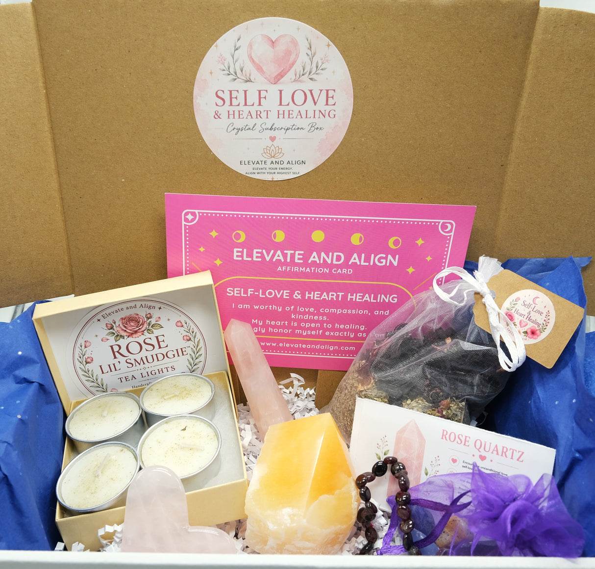 Curated Crystal & Spiritual Wellness Box | 12 Themes Available | Crystals, Herbs, Spiritual Tools & Self-Care Gifts