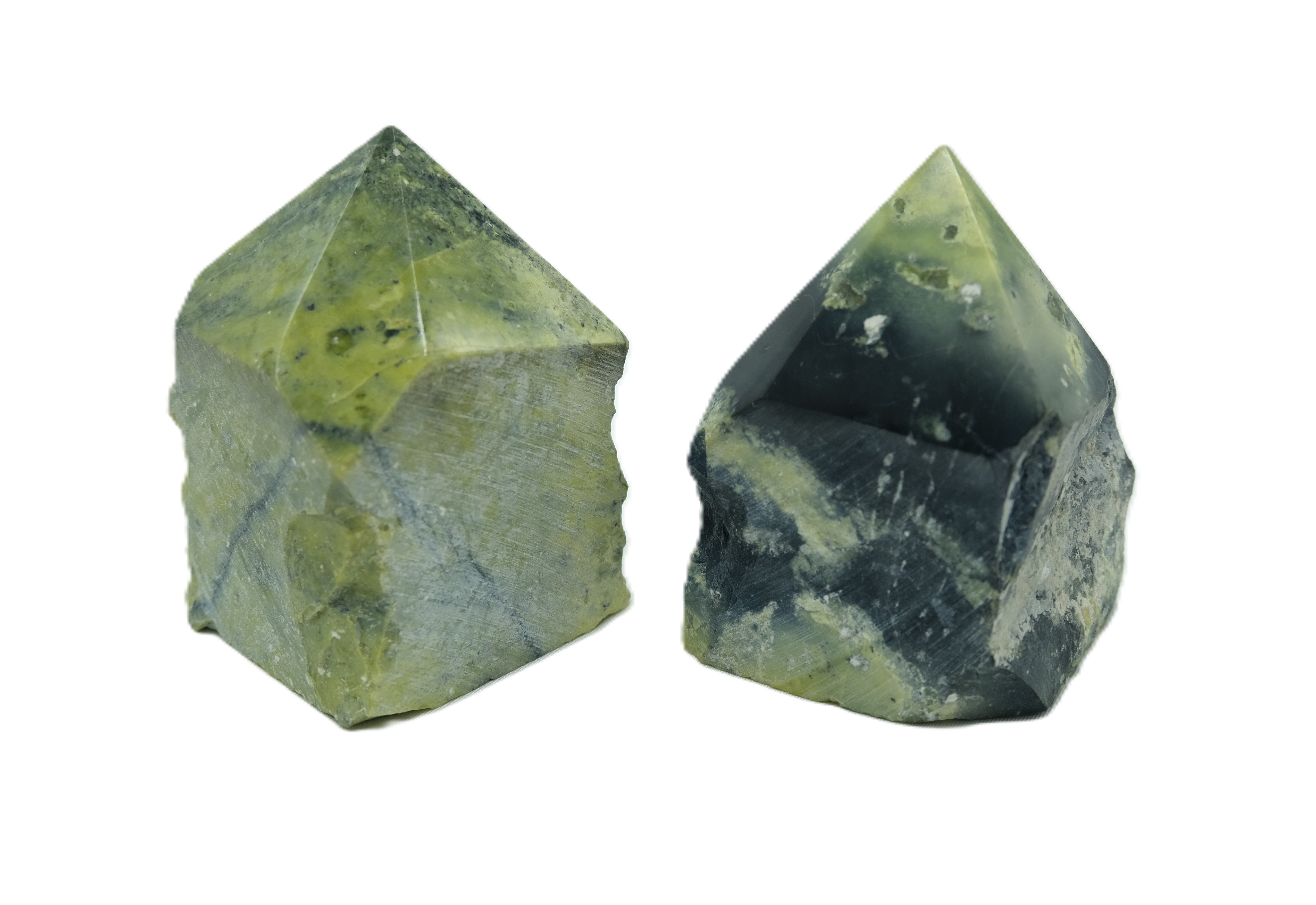 Serpentine Polished Point Flat Base Crystal | Standing Tower | Choose Weight