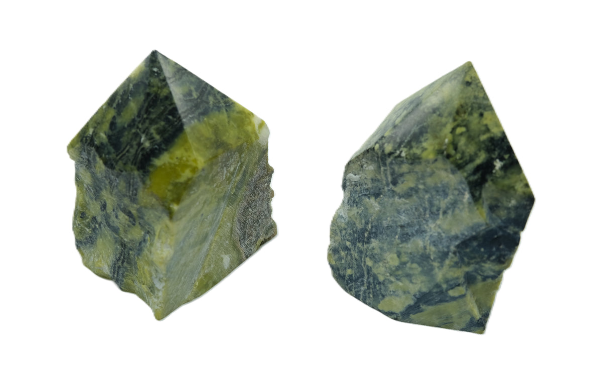 Serpentine Polished Point Flat Base Crystal | Standing Tower | Choose Weight