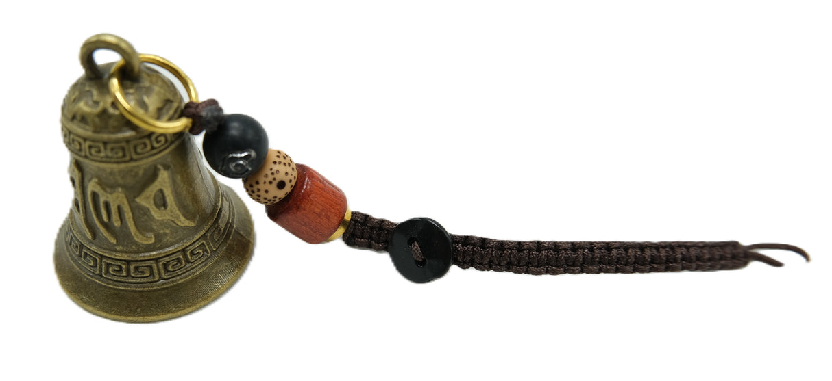 Small Metal Mantra Bell Keychain
