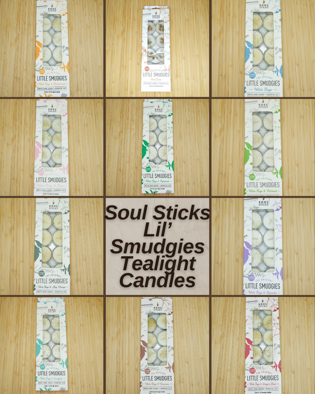 Soul Sticks White Sage Lil Smudgie Tealight Candles - Several Scents Available
