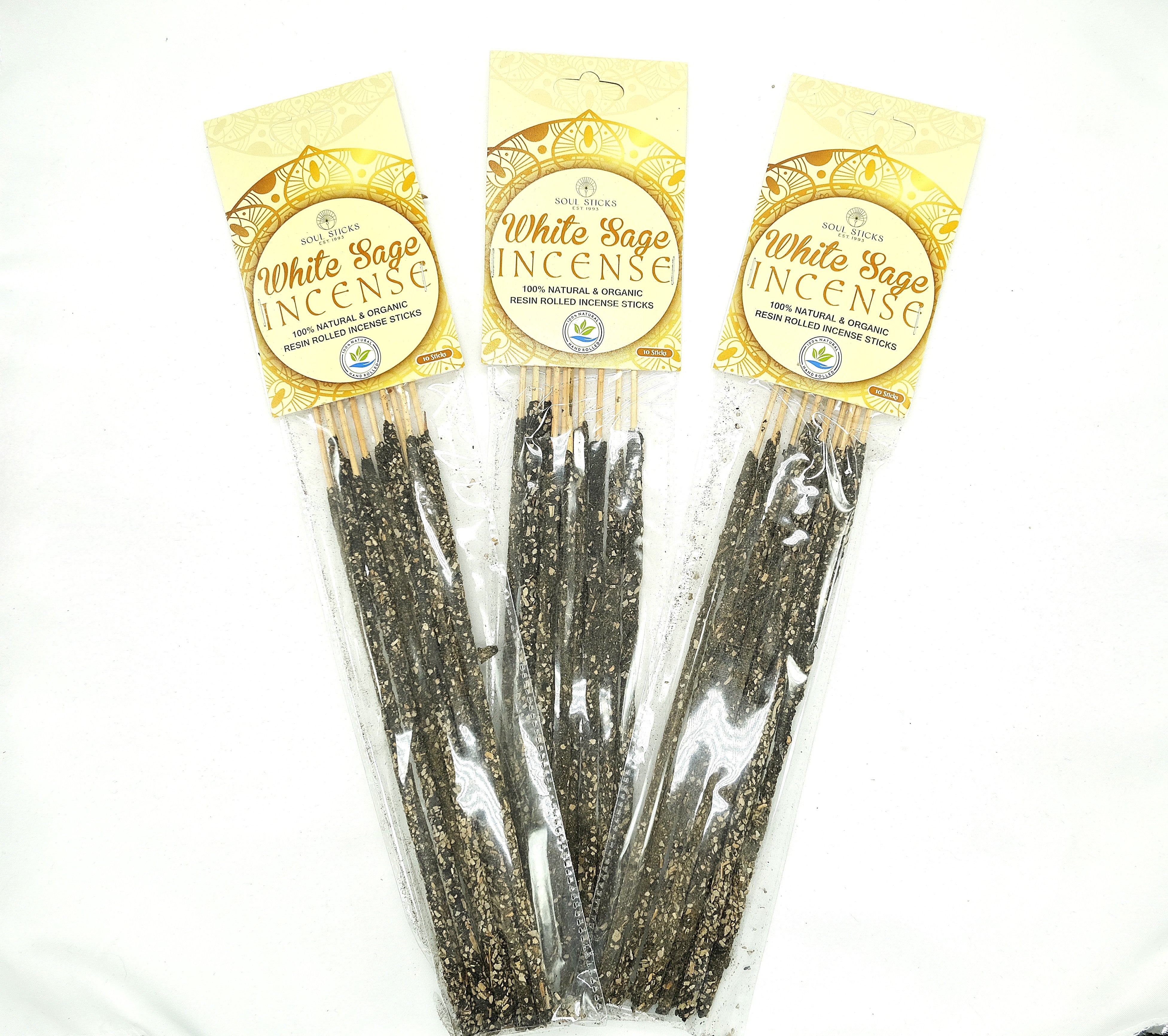 Soul Sticks Rolled Incense Sticks 10 Pack | Frankincense Resin Or Sage Leaves