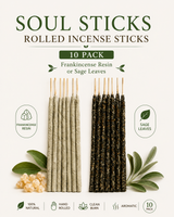 Soul Sticks Rolled Incense Sticks 10 Pack | Frankincense Resin Or Sage Leaves