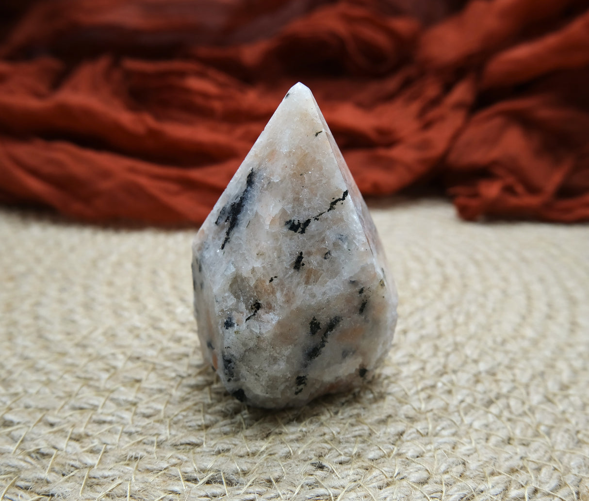 Sunstone Polished Point with Flat Base 2.5 to 3" Tall