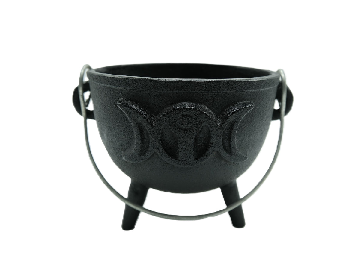 Mini Cast Iron Cauldron | Pentacle, Triple Moon, or Plain | Various Sizes
