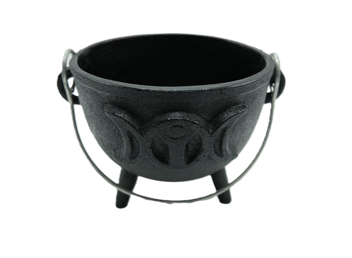 Mini Cast Iron Cauldron | Pentacle, Triple Moon, or Plain | Various Sizes