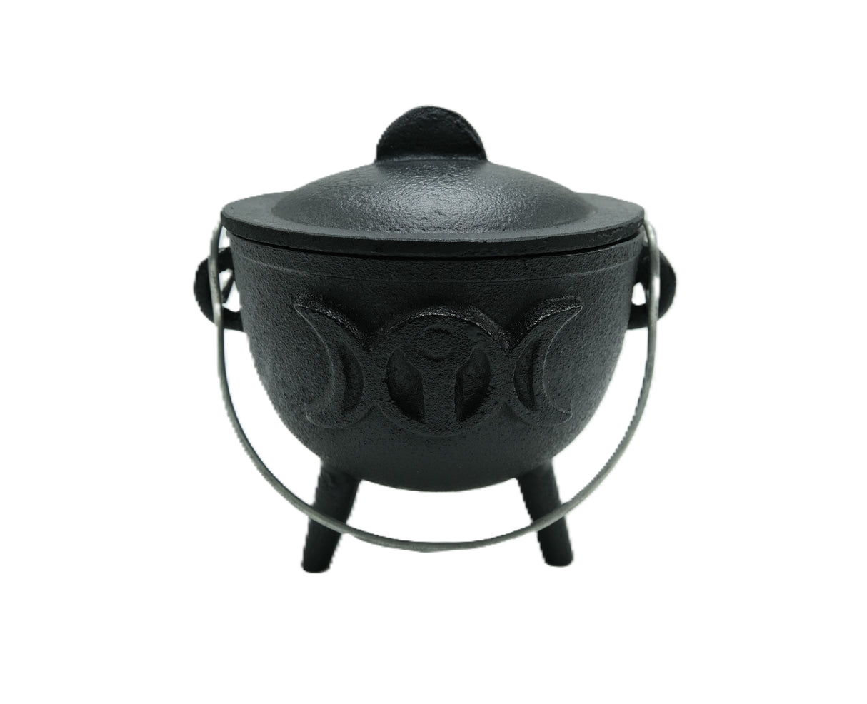 Mini Cast Iron Cauldron | Pentacle, Triple Moon, or Plain | Various Sizes