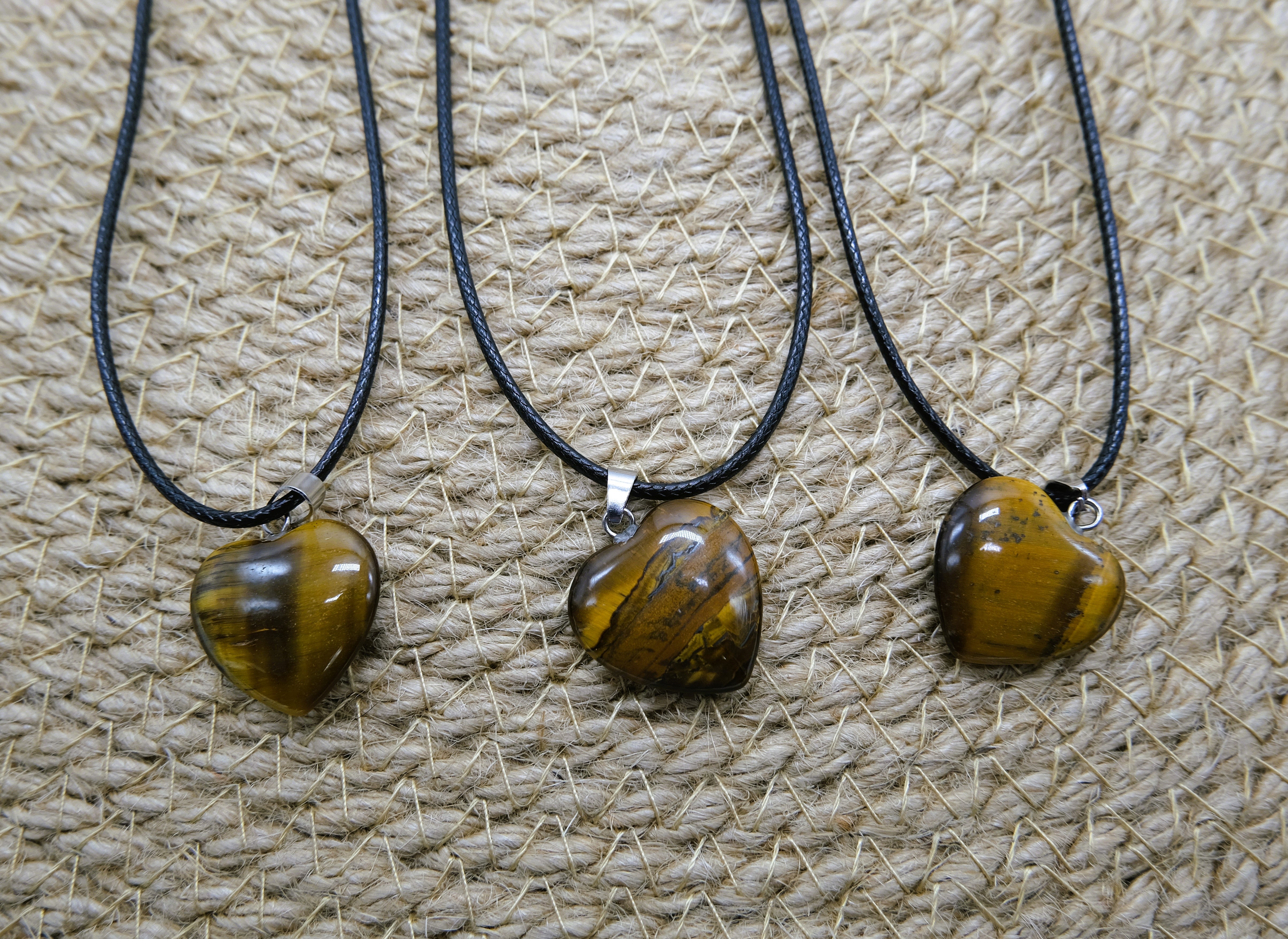 Natural Tiger's Eye Heart Pendant Necklace | Tigers Eye Jewelry