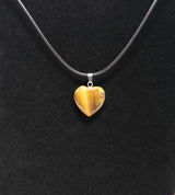 Natural Tiger's Eye Heart Pendant Necklace | Tigers Eye Jewelry
