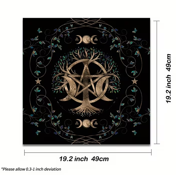Tree of Life Triple Moon Altar Cloth