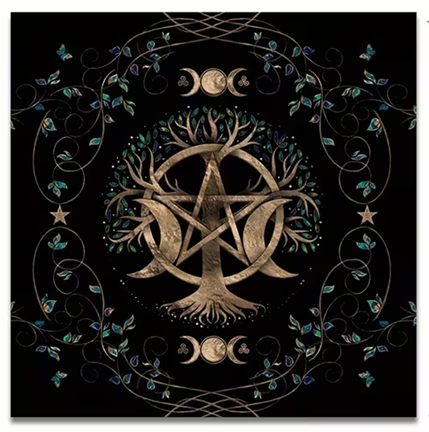 Tree of Life Triple Moon Altar Cloth