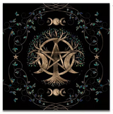 Tree of Life Triple Moon Altar Cloth
