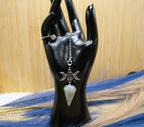 Triple Moon Goddess Labradorite Pendulum