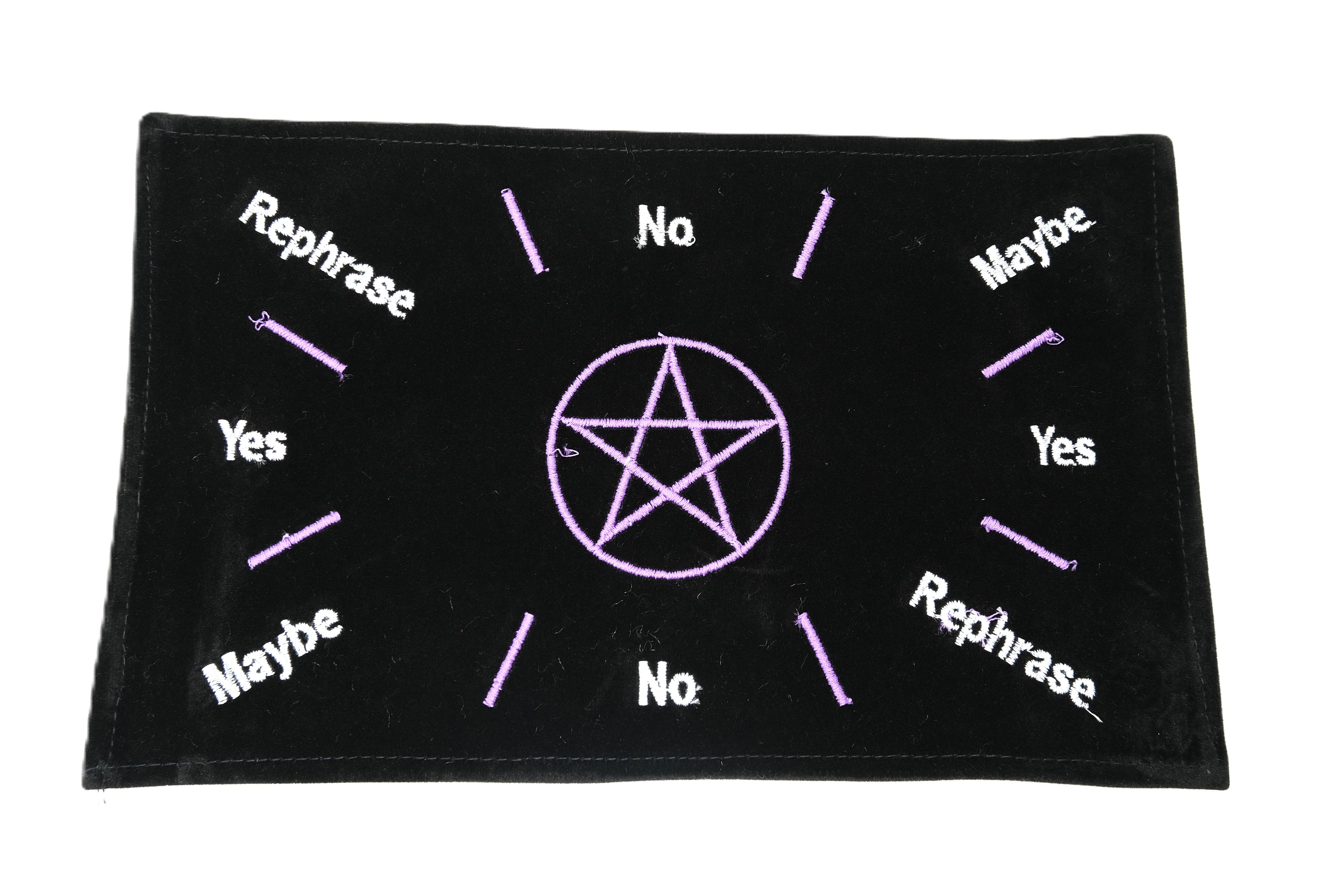 Triple Moon Velvet Pendulum Mat Purple Detail