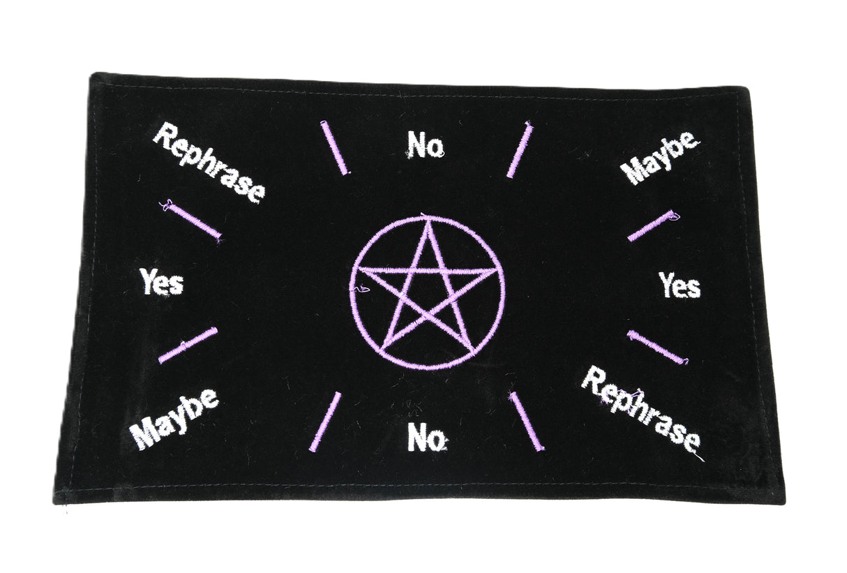 Triple Moon Velvet Pendulum Mat Purple Detail
