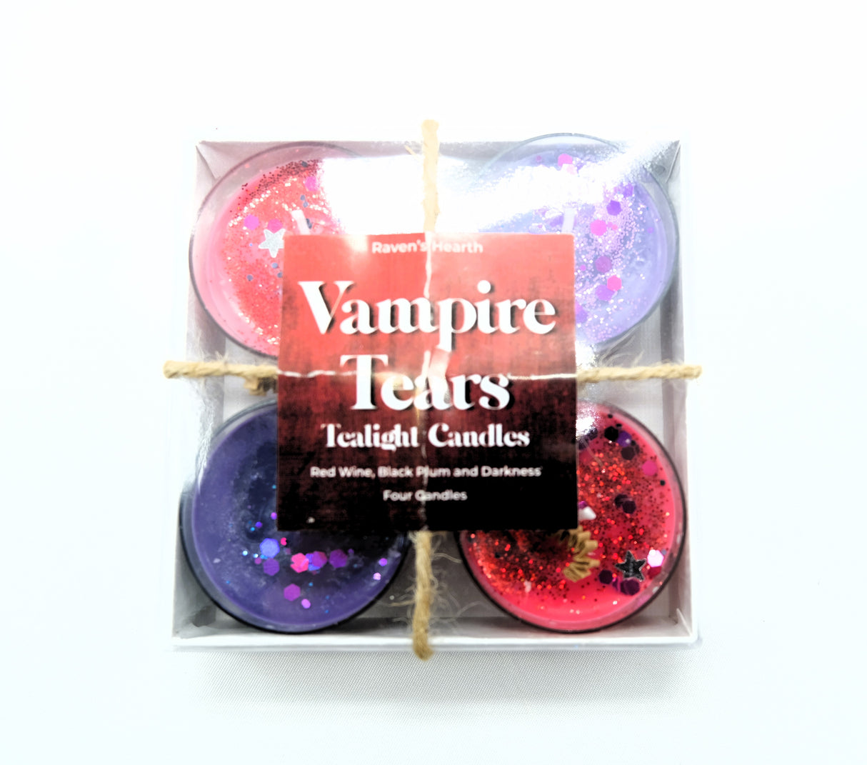 Vampire Tears Tealight Candles | Red Wine, Black Plum, and Darkness | Vegan | Soy Candles