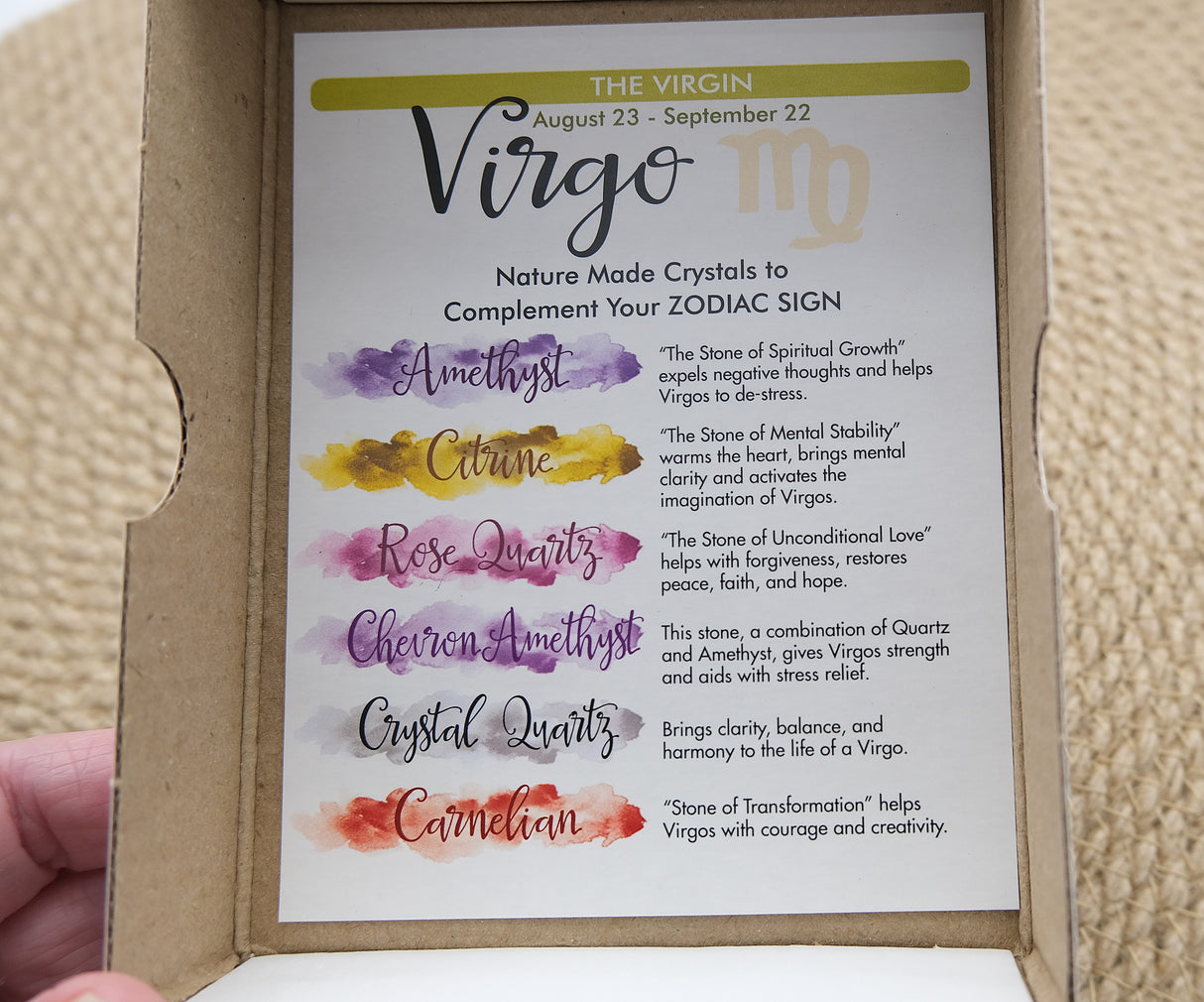 Zodiac Crystal Gift Set | Box of 6 Gemstones That Correspond With Your Zodiac Sign
