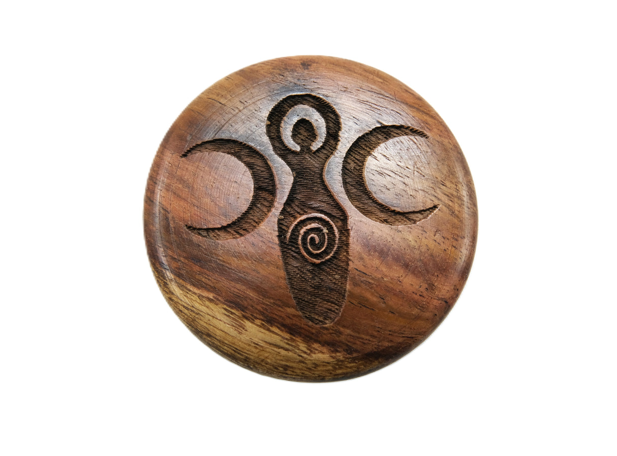 Wooden Herb Grinder 2 Inch - Plain Or Goddess Of Earth