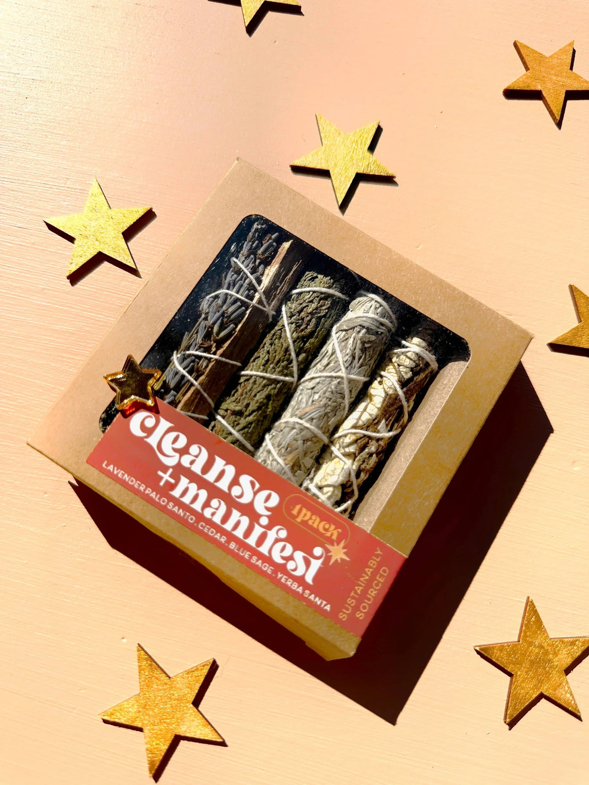 Cleanse and Manifest Mini Smudge Kit 4 pack | Palo Santo, Cedar, Blue Sage, Yerba Santa