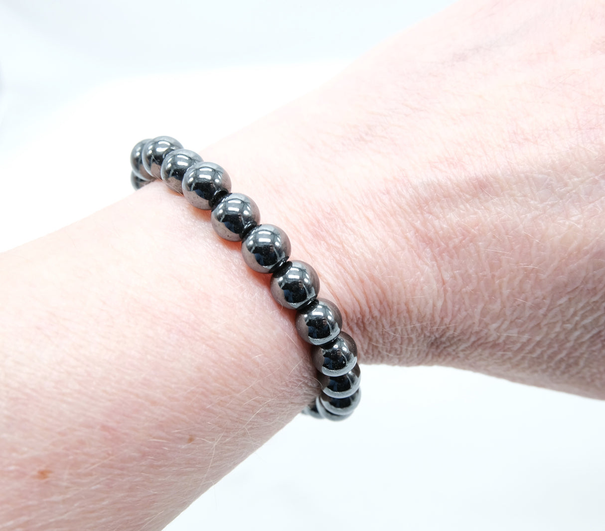 Natural Hematite 8mm Bracelet | Calming and Grounding | Reiki Charged