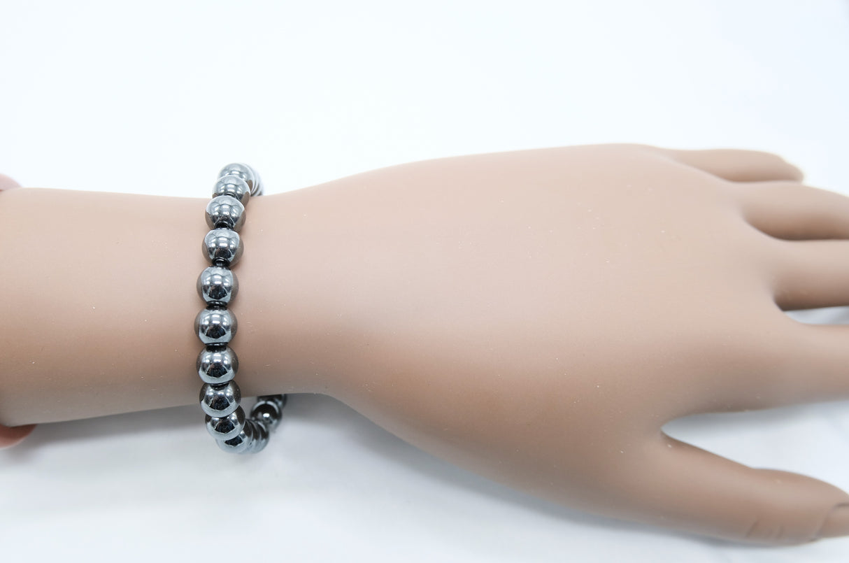 Natural Hematite 8mm Bracelet | Calming and Grounding | Reiki Charged