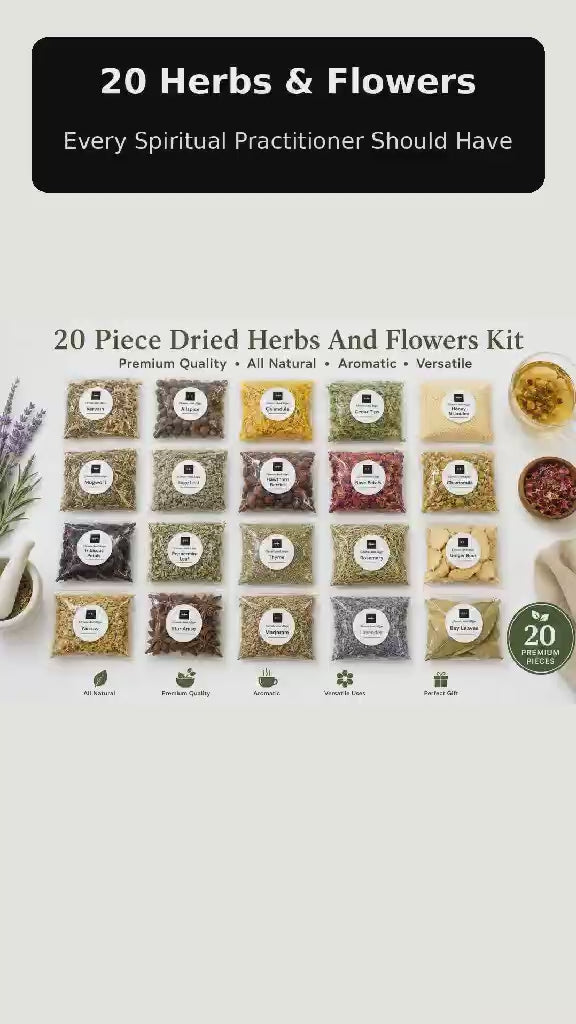 20 Piece Dried Herbs And Flowers Kit | Herbal Spell Kit | Potpourri Kit