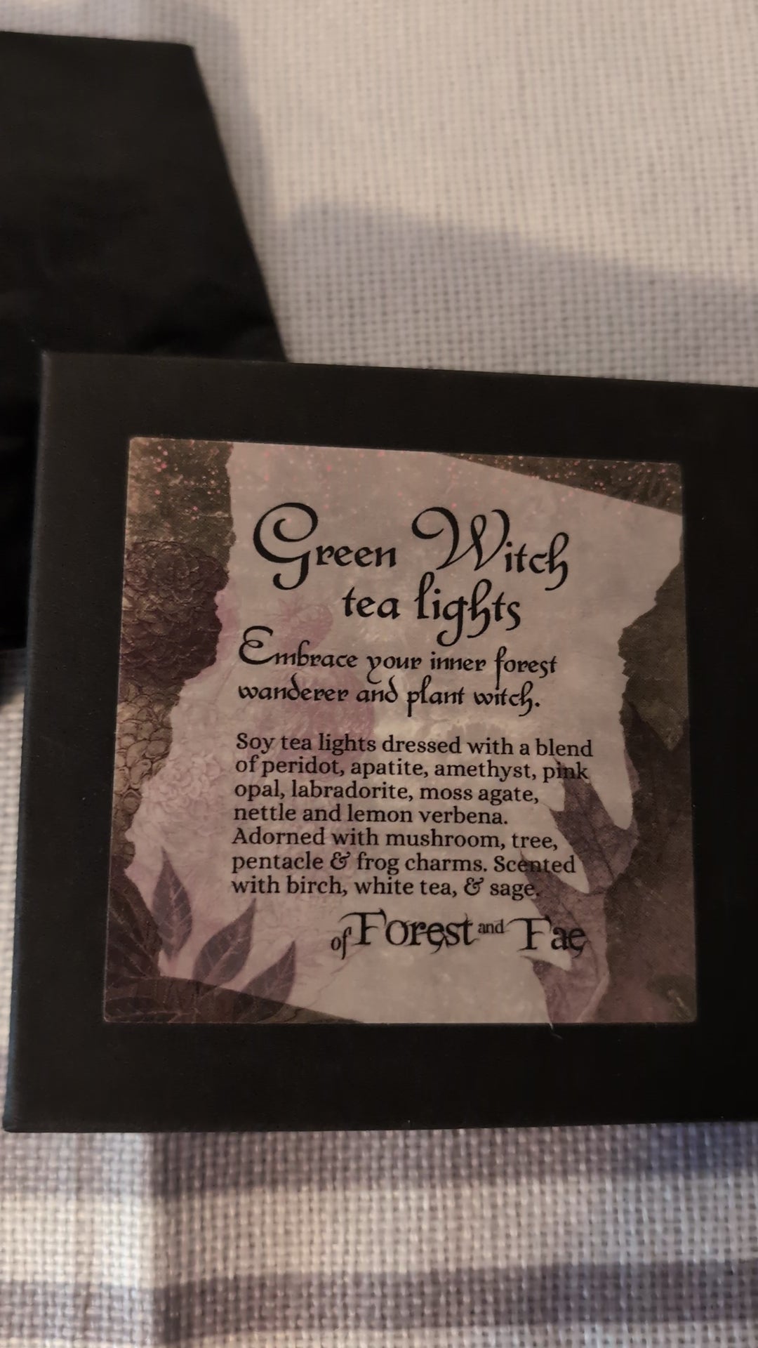 Green Witch Tea Light Candle Set | Crystal Infused | Herb Infused | Crystal Candles | Witchy Gift Set